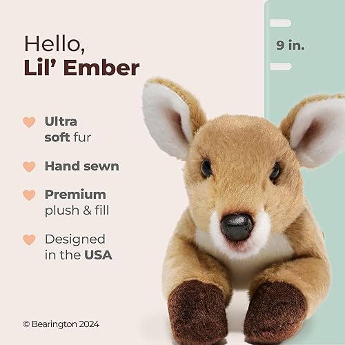 Vista 2 de Bearington Lil' Ember - Cervatillo de peluche pequeño, ciervo, 9 pulgadas 9" Lil' Ember,9" Lil' Willow,https:/ www.Yaxa/dp/undefined