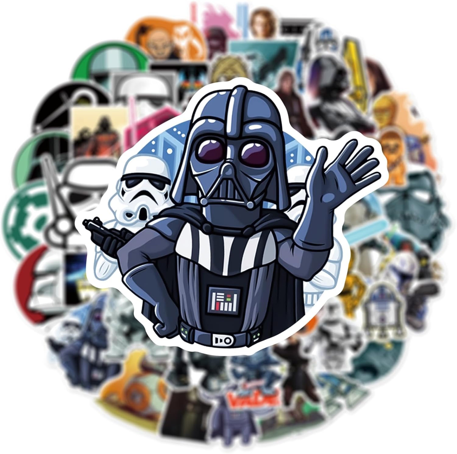 50pcs Star Wars Stickers for Water Bottle, Cool Movie Waterproof Vinyl Decal for Adult Teen Kids Laptop Skateboard Phone Travel Case Bike Guitar Computer Helmet - Image 3