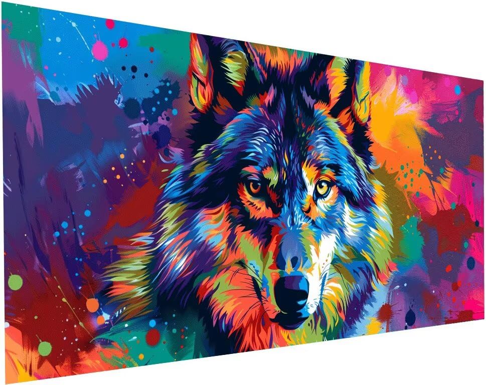Peinture Diamant Kit Complet Loup pour Rompre l'Ennui à la Maison