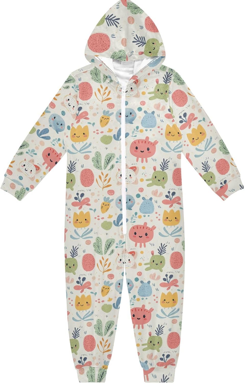 Pajama Long Sleeve Hooded Blanket Sleeper Pjs for Parties Sleepovers 4-14Y