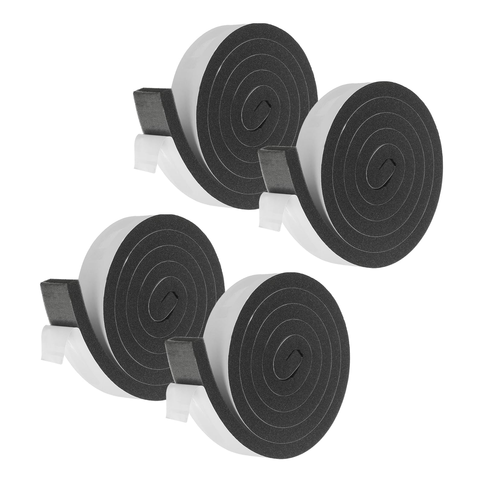 sourcing map Weather Stripping Door Seal, 4 Rolls 40mm x 15mm Adhesive Foam Tape Seal Soundproof Insulation Strips for Door Frame Window Gaps (6.5 Feet)