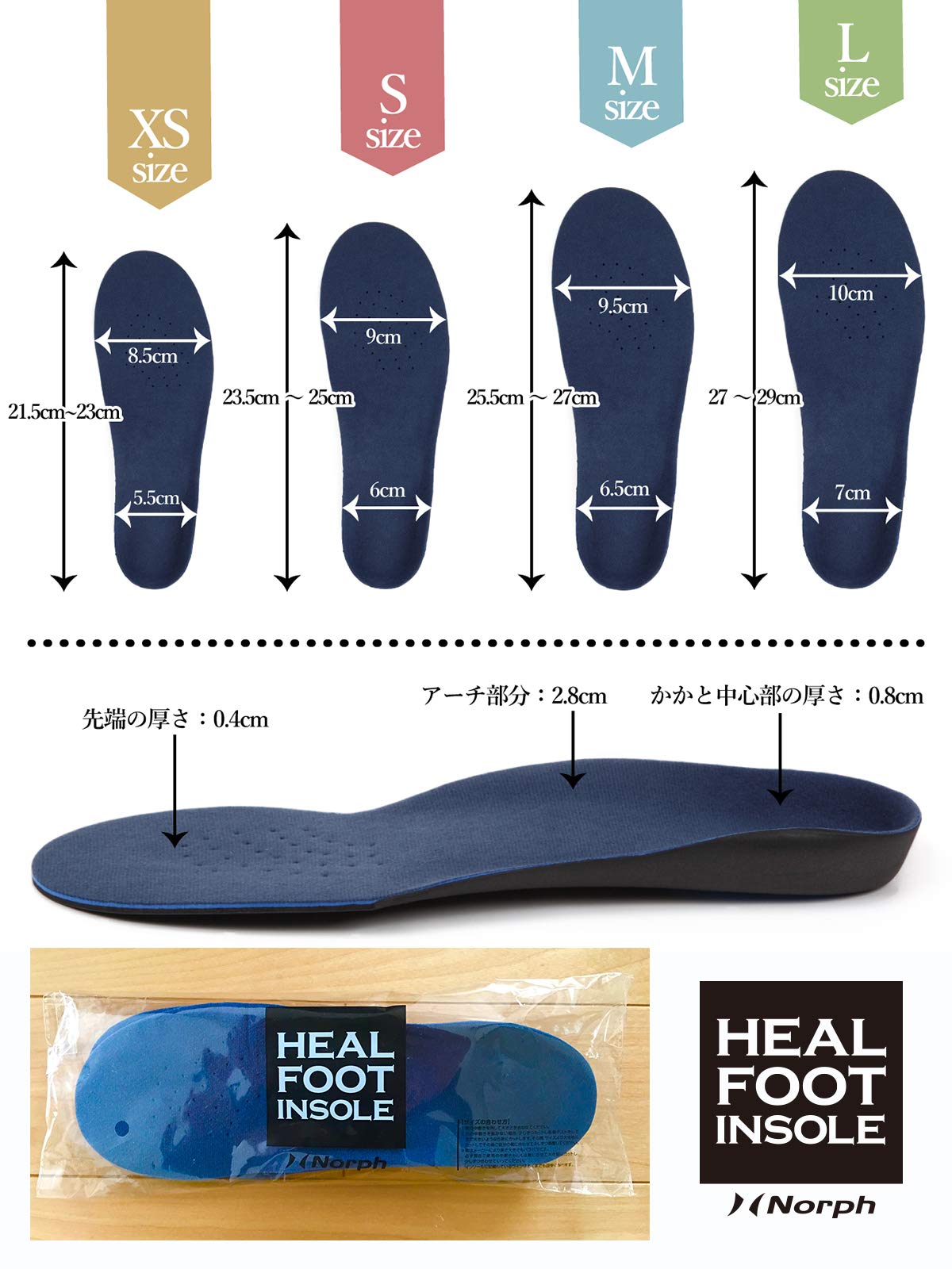 Amazon.co.jp: Heal foot インソール 人体工学に基づいた3Dアーチ