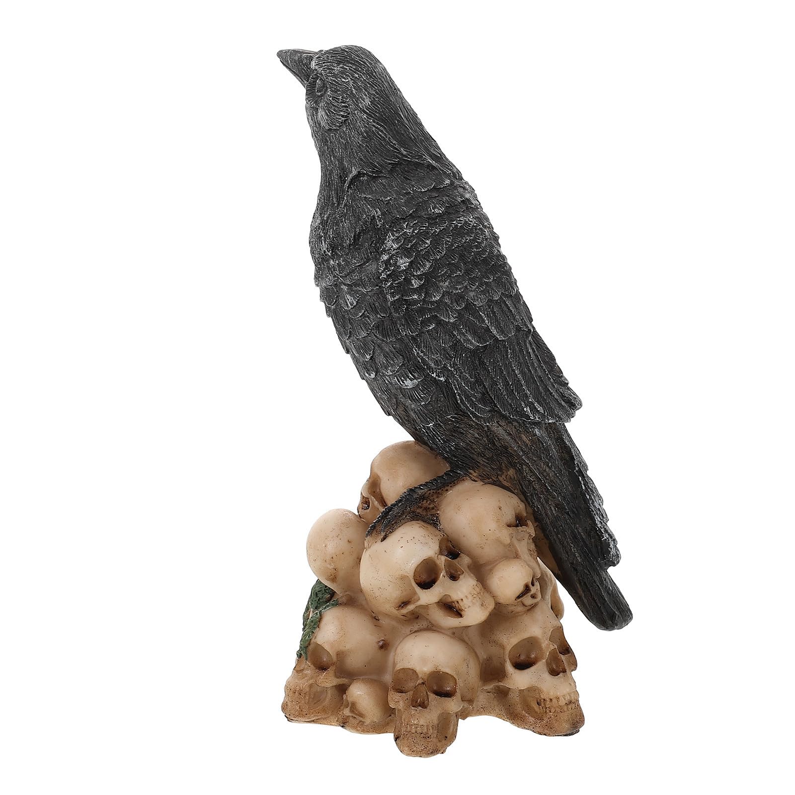 Uonlytech 3 Pezzi Statua Decorativa di Halloween in Resina con Teschio Nero, Gatto e Corvo Realistici, Resistente All’usura, per Decorazioni Tavolo Festa di Halloween