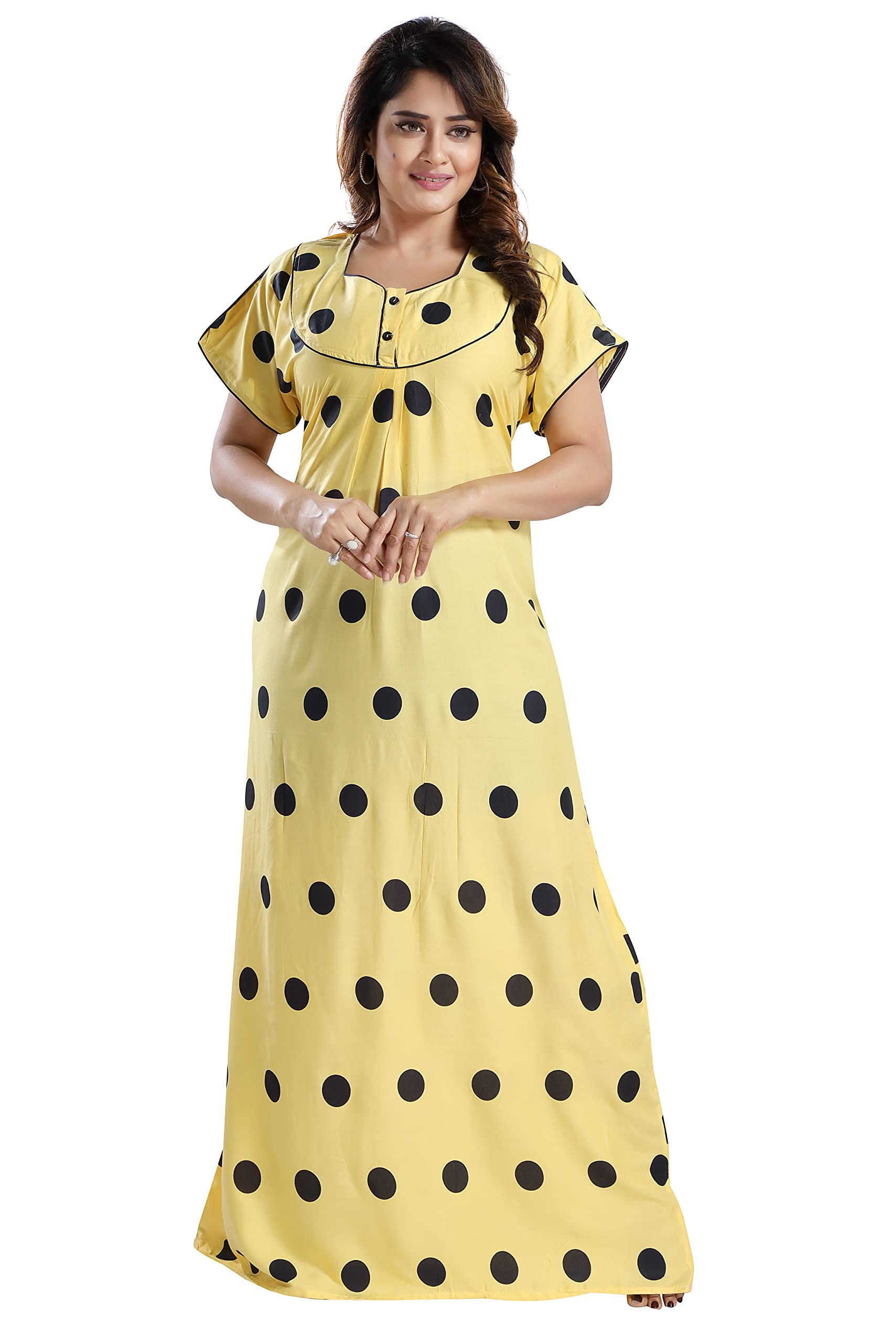 YKI Women Rayon Cotton Fabric Nighty/Nightie