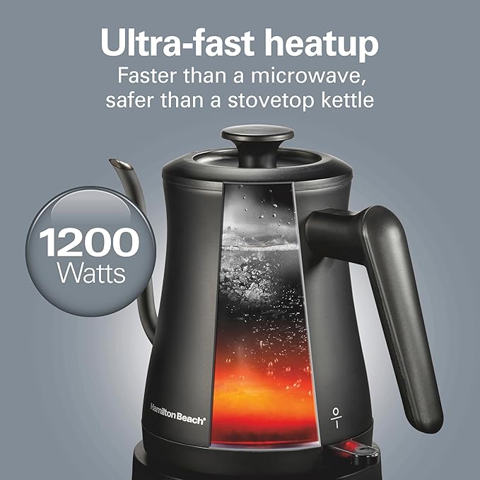 Tetera Eléctrica Hamilton Beach 0.6L Acero Inoxidable Negro miniatura 4