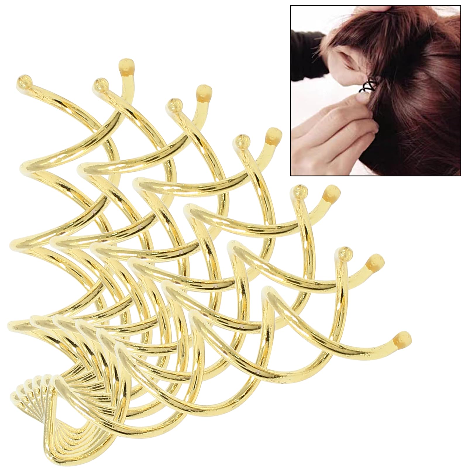 Cult Gaia Gold Spiral Hair Clip Amazon.com : TUUXI 20pcs Spiral Hair Pins 2 Inch Bun Twister  main image 4