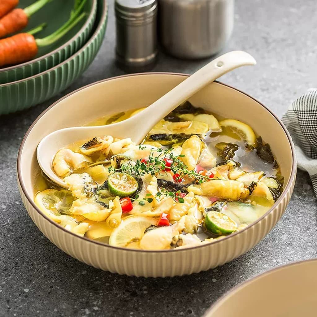 Ceramiczna miska do sałatek duża miska na makaron do zupy gospodarstwo domowe owoce salaterka zastawa stołowa restauracja miska deserowa (kolor: A2 szt., rozmiar: M)