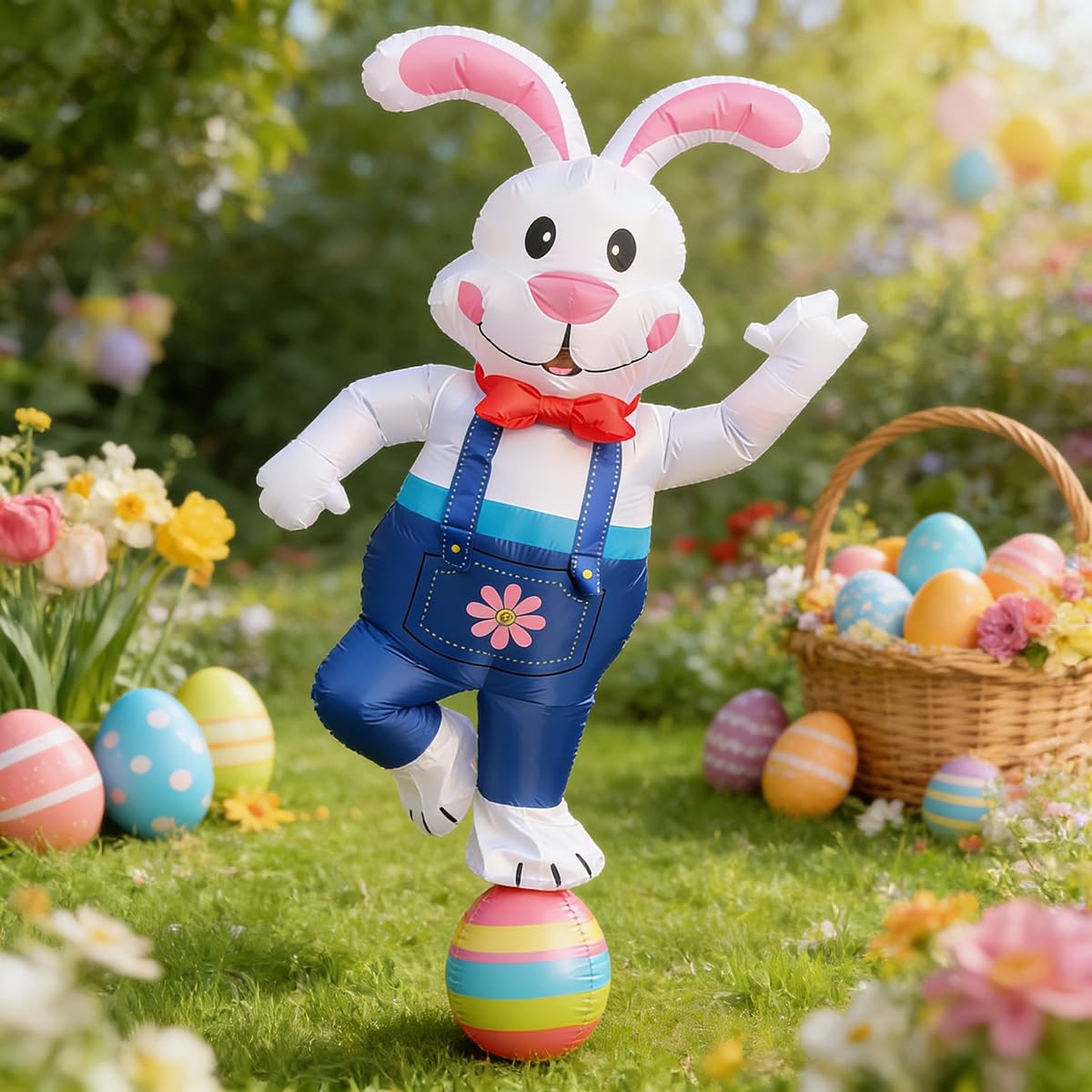 JASHKE Disfraz Inflable de Conejo Adulto Disfraces Conejo de Pascua Disfraces Conejos hinchables Traje Inflable para Pascua