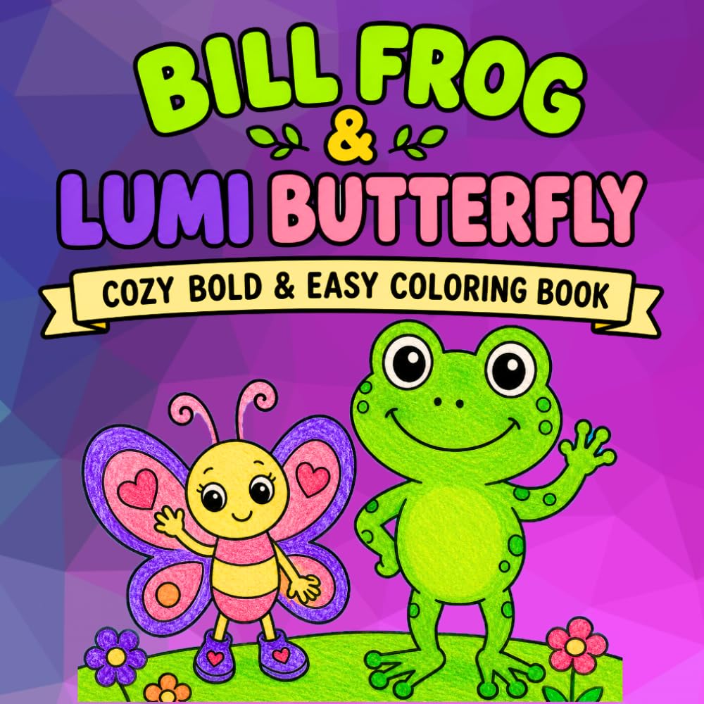 Bill Frog & Lumi Butterfly Adventures Cozy Coloring Book Part 2: Cute Cozy Forest Animal Coloring Pages with Hide and Seek, Swimming, Flying Fun, ... Adults, and Seniors (Bill & Lumi Advanced)