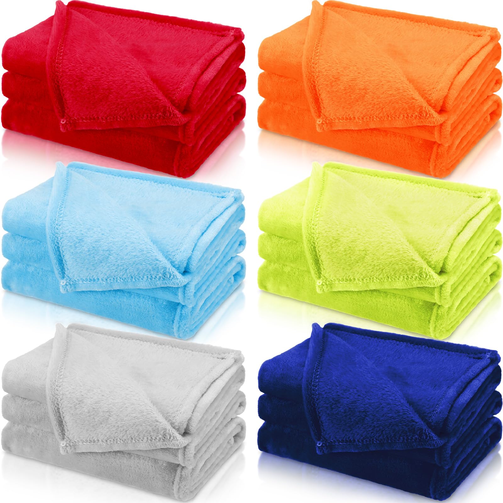 SmoothNovelty 6 Pcs Eater Fleece Throw Blanket Bulk for Kids Soft Plush Flannel Throw for Kids Girl Sleepover Slumber Movie Night Galentine's Party