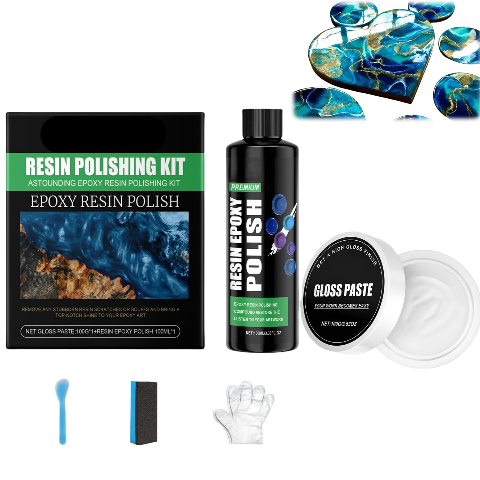 Epoxy Resin Polishing Kit,Scratching Set Epoxy Resin Sanding,R/esin Polishing Compound,Ep/oxy Re/sin Kit Polisher,Epo/xy Re/sin Moulds,Home Artwork Res/in Polish,Polishing Compound