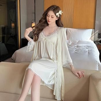 Amazon | [XCZYL] レディース レース Vネック 姫系 レースネグリジェ 2