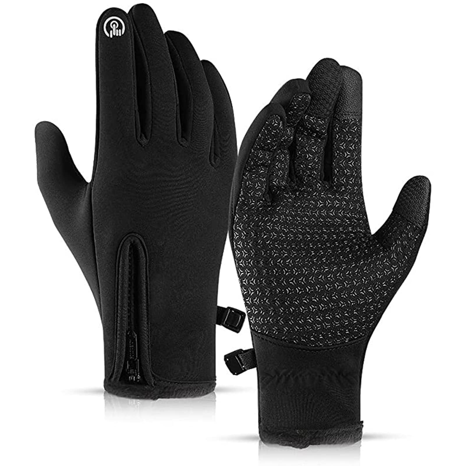 QASD Mens Winter Gloves -30℉ Thick Warm 100% Fully Waterproof Touch Screen Anti-Slip Fullfinger Gloves, Outdoor Warm Gloves
