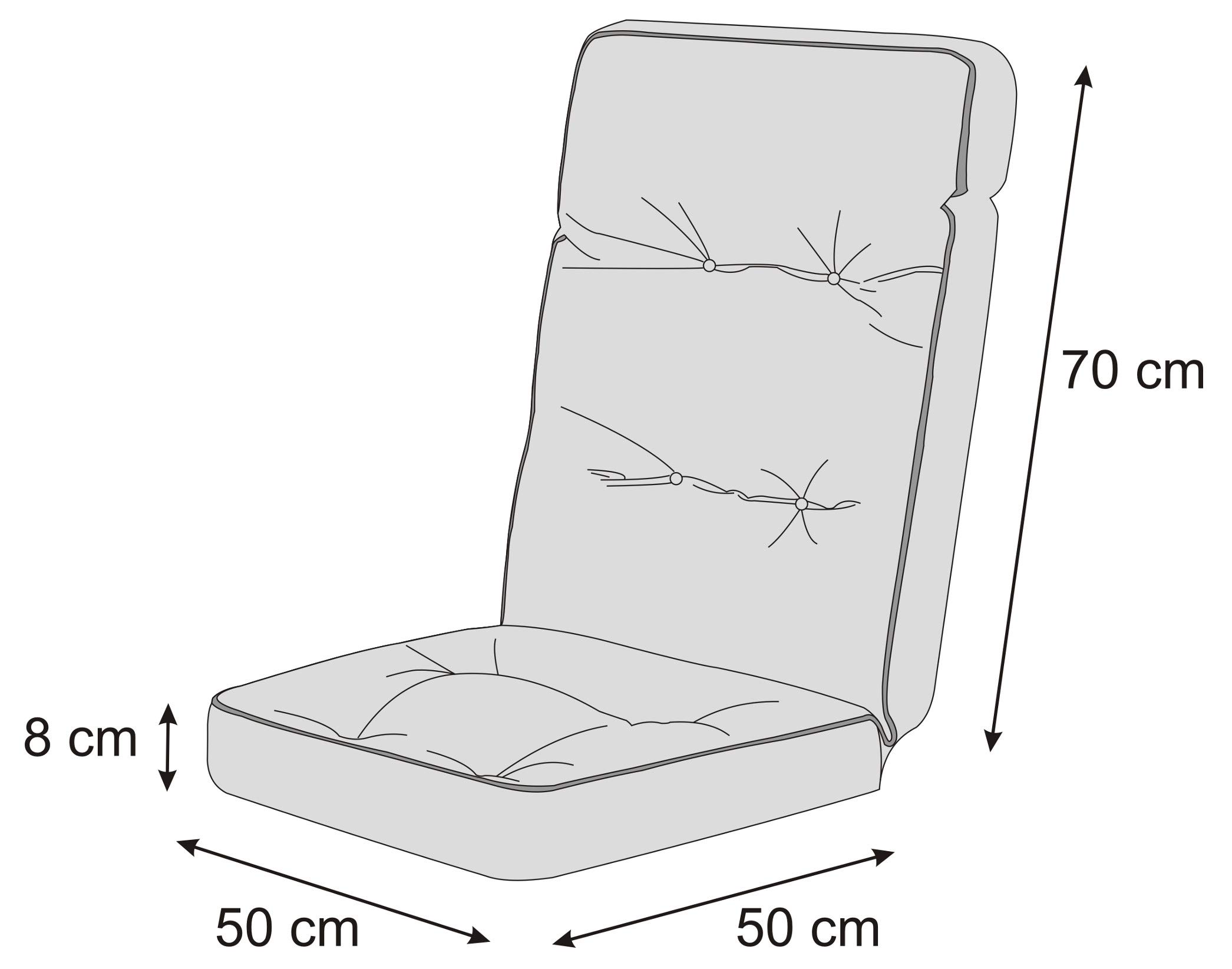 PillowPrim Cuscino per sedie da giardino e da campeggio, per gli appassionati di attività all'aria aperta e gli amanti del giardino, comodo comfort di seduta all'aperto, verde, 50 x 50 x 70 cm