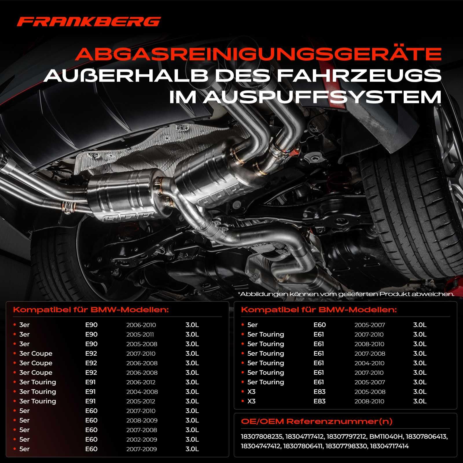 Frankberg DPF Dieselpartikelfilter Diesel Kompatibel mit E90 E91 E92 E93 325d 330d E60 E61 525d 530d X3 E83 Replace# 18307806413