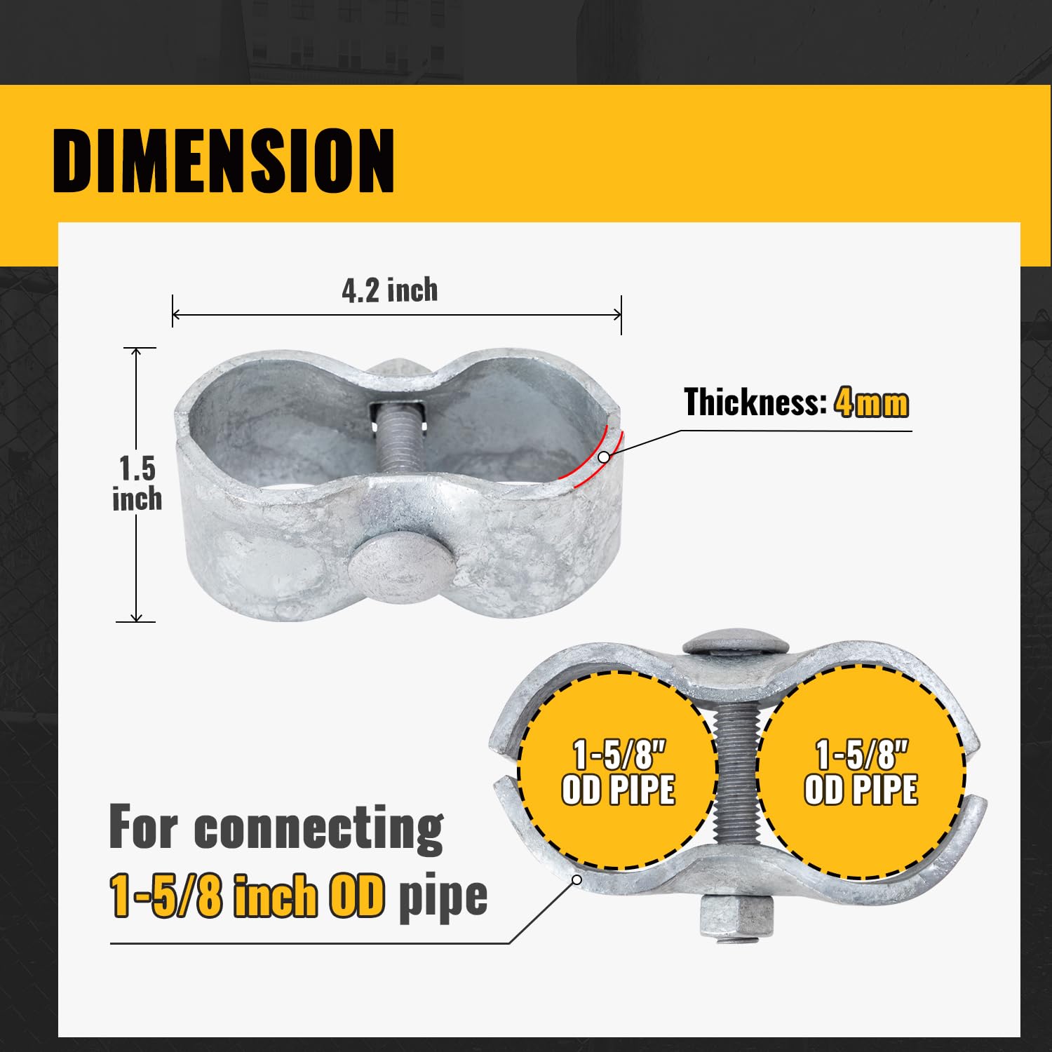 Snapklik VIVIDA 1 5 8 Dog Kennel Panel Clamps Chain Link Fence snapklik-vivida-1-5-8-dog-kennel-panel-clamps-chain-link-fence