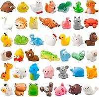 42pcs Mini Resin Animal Figurines - 42 Unique Styles Bulk for Fairy Gardens, Dollhouses, Crafts & Hide-and-Seek Decor