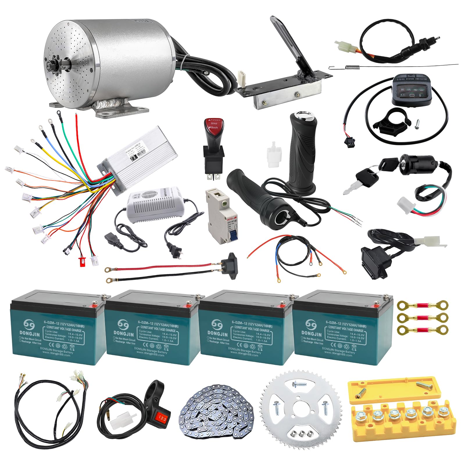 ICONSPORTSS 48V 1800W Brushless Electric Motor Kit with Controller & Throttle | High-Speed 4500 RPM | Universal for Go-Kart, Scooter, E-Bike, ATV | Complete Upgrade with Wiring & Accessories