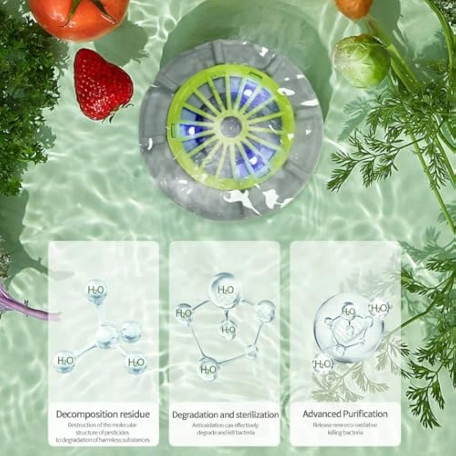 Efficient Portable Fruit and Vegetable Washers, Ultrasonic Fruit and Vegetable Cleaner, Water-Proof Automatic Washer Spinner Machine for Cleaning Fruits/Vegetables/Grain/Meat (A-Charging)