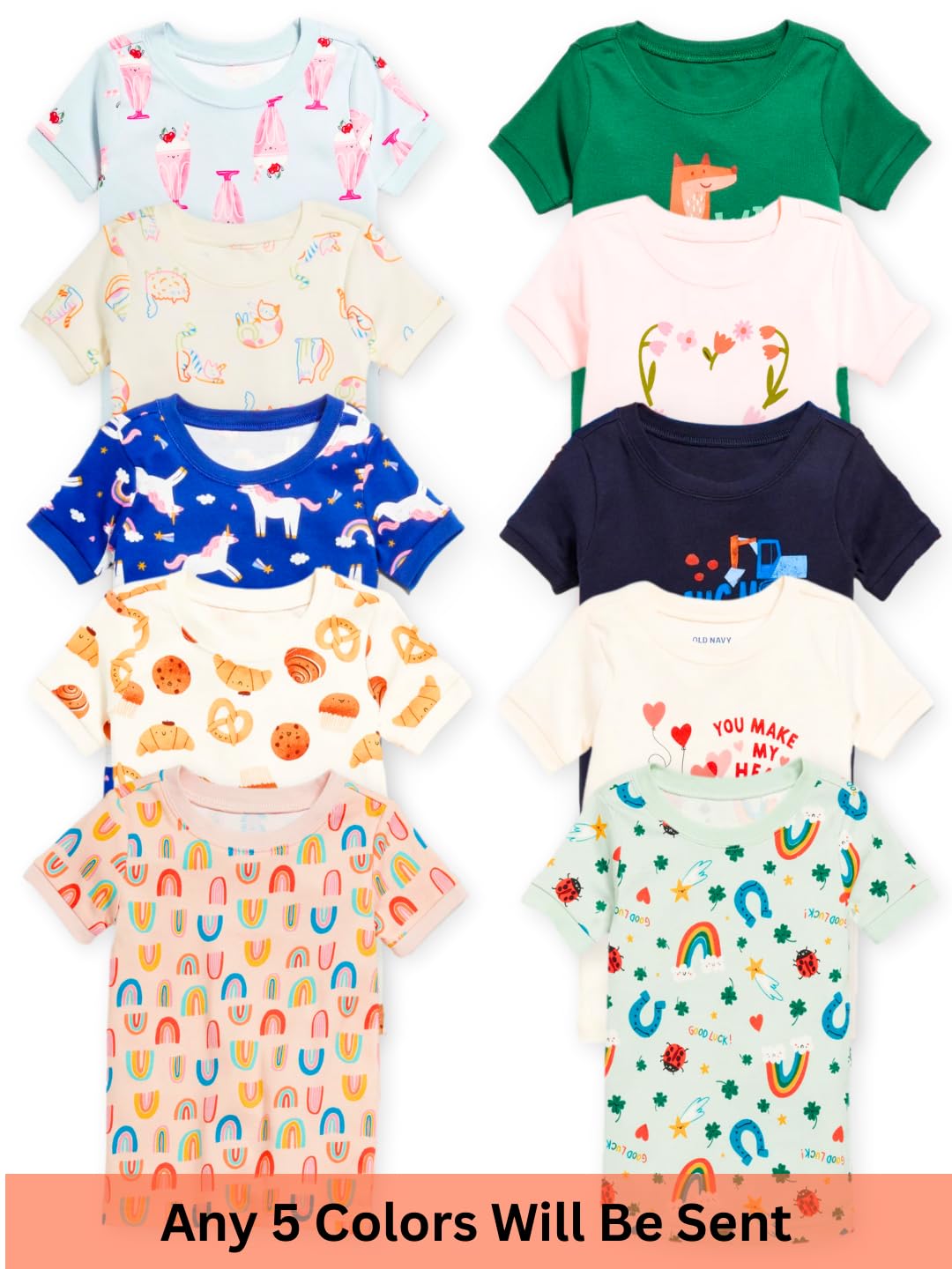 TuddyBuddy Baby Girl's 100% Organic Cotton Ribbed Short Sleeves Tops/T-Shirt (2 Years-3 Years, Pack of 5, Assorted) - Image 3 thumbnail