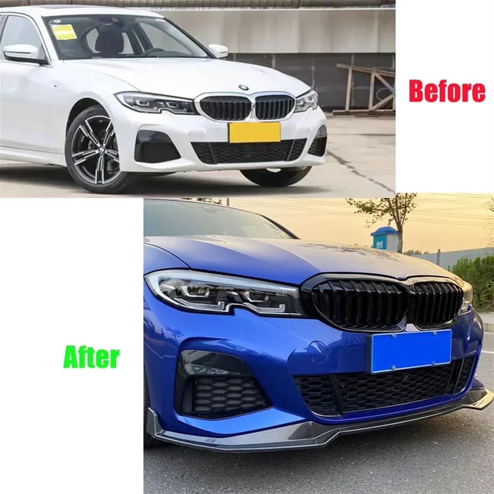 MCSTYEWR Przedni Zderzak Spoiler Kompatybilny z BMW 3 G20 G28 2020-2022