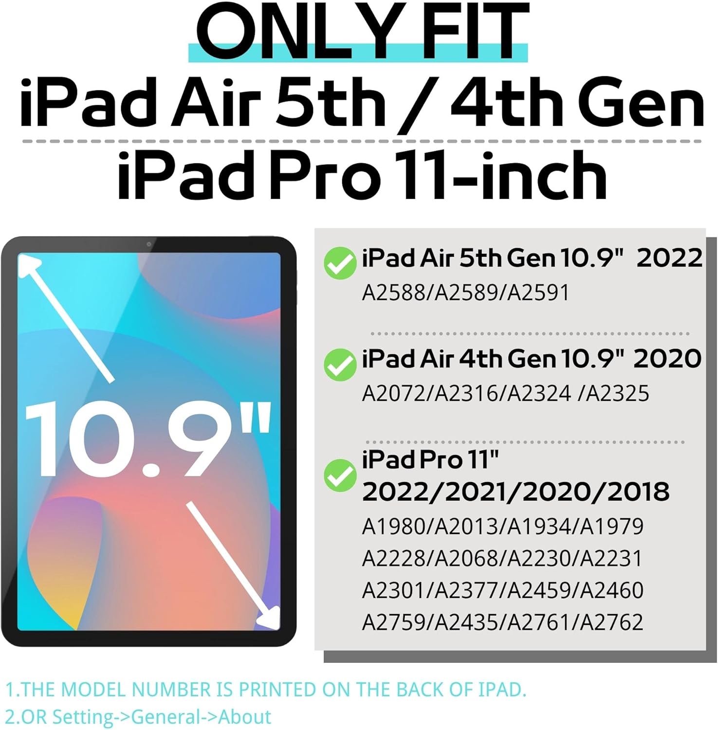 Pepkoo Triple Shockproof Case for iPad Air 5th/4th Generation 10.9 inch 2022/2020 and iPad Pro 11 Case 2022 2021 2020 2018 Gen, Kids Boy Girl Cover with Kickstand & Shoulder Strap (Blue)
