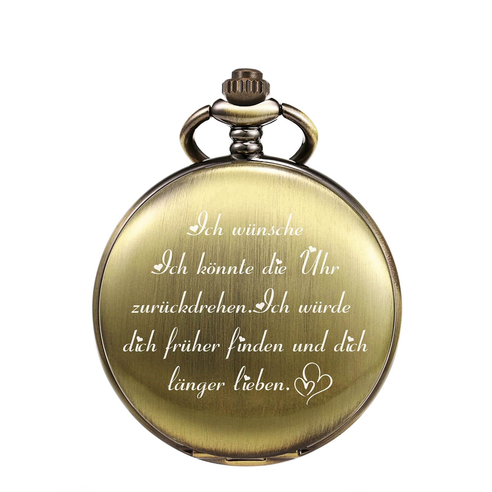 TREEWETO Taschenuhr für Ehemann Geliebte Freund, Taschenuhren mit Kette für Herren, Geschenk zum Jahrestag, schönes Geschenk für Familie