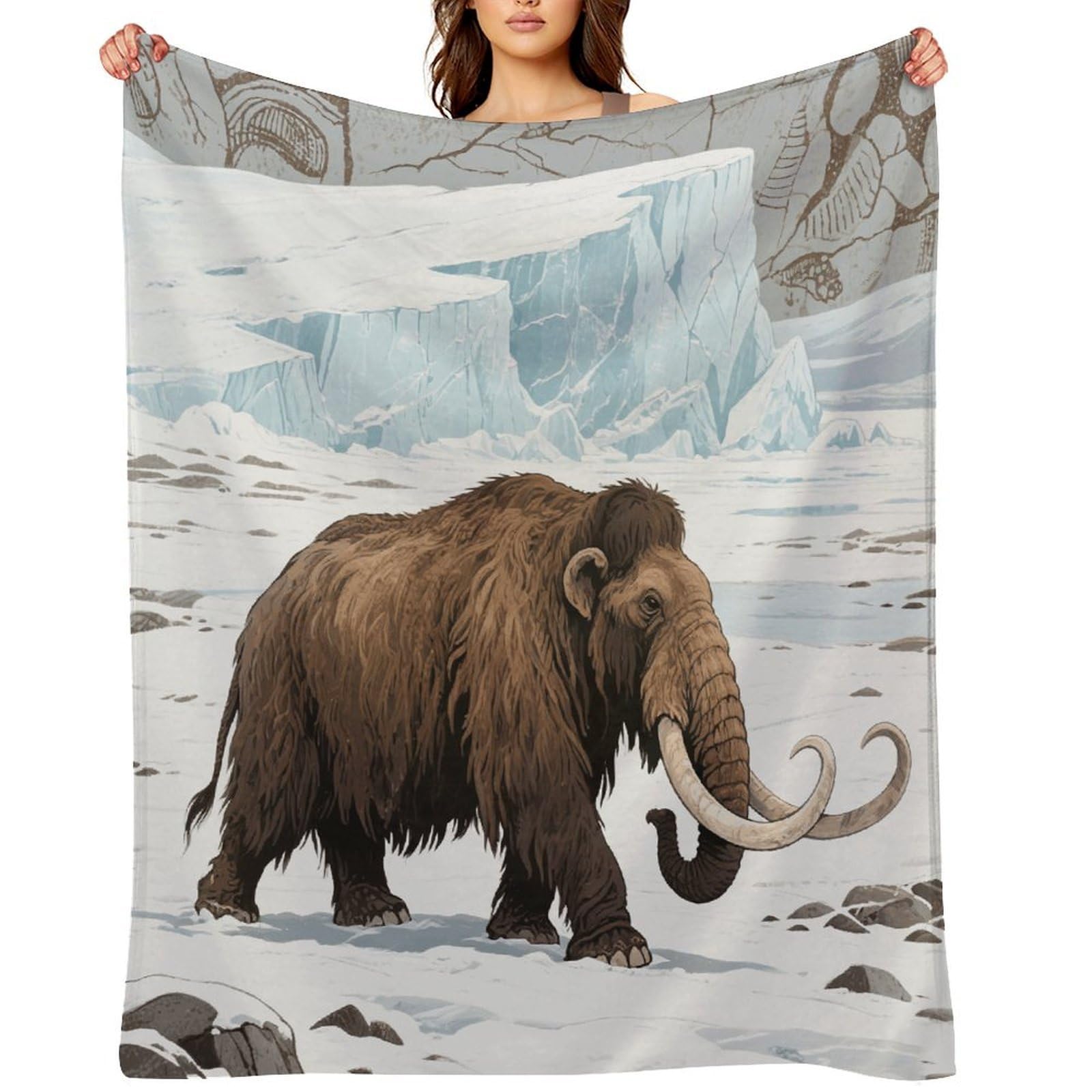 Mammoth Throw Blanket for Couch and Bed Super Soft Warm Lightweight Throw Blankets Cozy Fuzzy Flannel Blanket Personalized Decorative Blankets for Sofa Decor 60"x80"