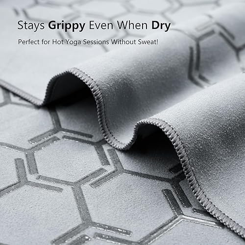Miniatura 2 de Eunzel Toalla de yoga para yoga caliente, toalla antideslizante de doble cara con agarre de silicona, toalla de microfibra absorbente para yoga