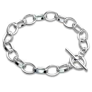 Amazon.com: Sterling Silver Charm Bracelet with Toggle Clasp