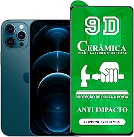 Película para iPhone 12 Pro Max - 9D Cerâmica Protetora Resistente Anti Impacto Queda Choque Shock Flexível Nano Gel Compatível com 3D 5D 100D