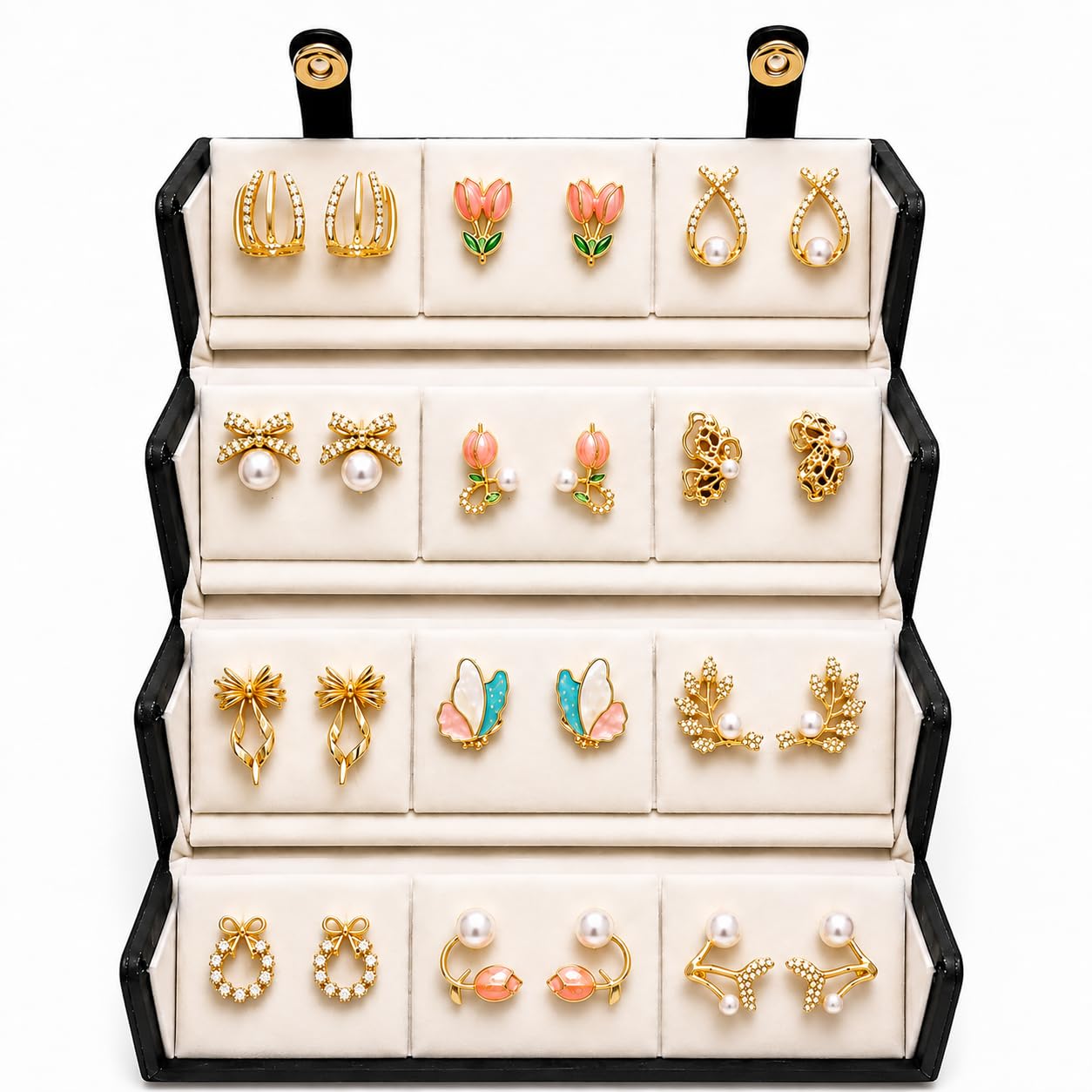 12 Pairs Set Earrings for Women Girls with Stylish Organizer Box | Valentine Birthday Rakshabandhan Gifts for Girls Girlfriend Wife Sister-picture-28