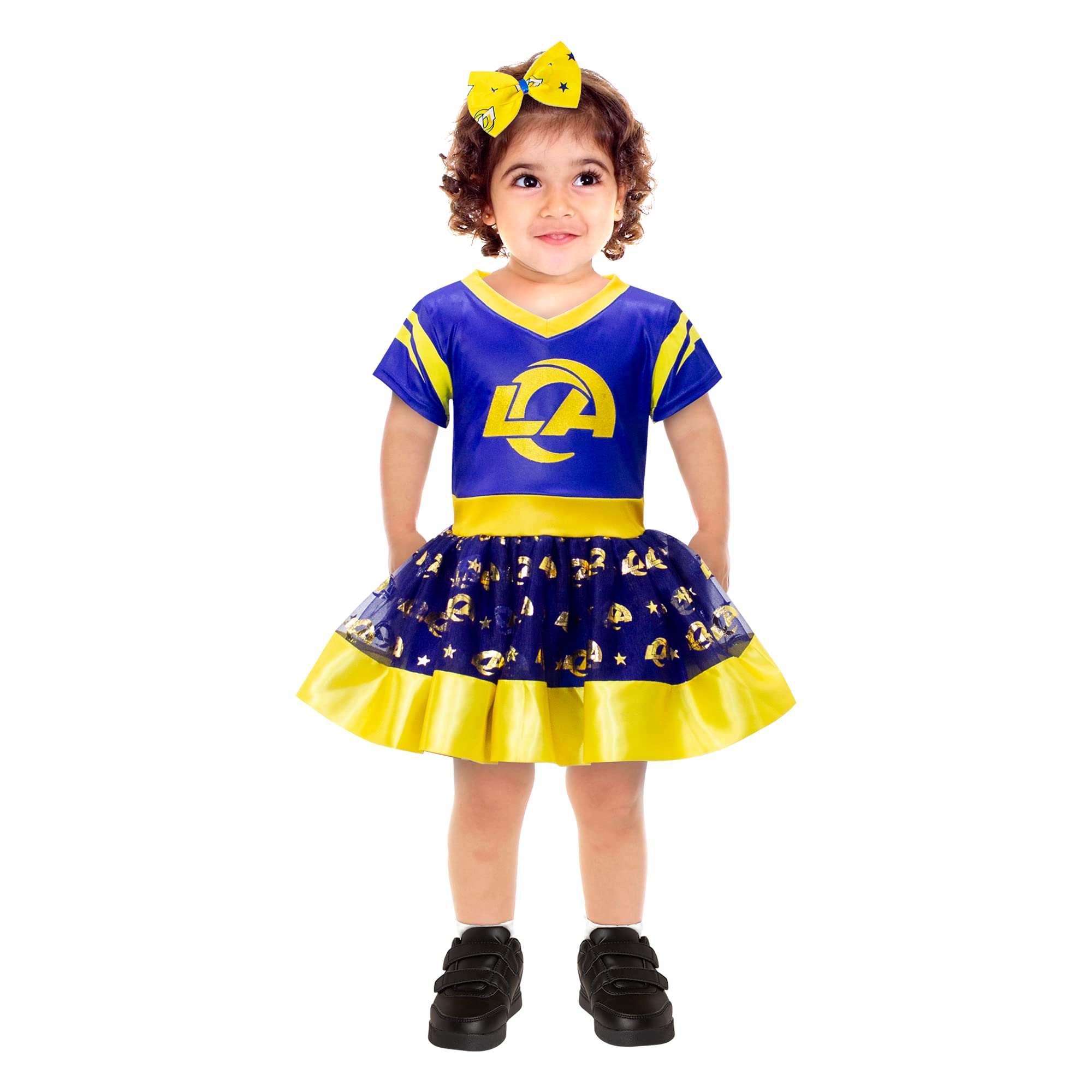 MODERN HERO Los Angeles Rams Toddler Girl's NFL MVP Tailgate Tutu Dress Costume, Size 4T-5T