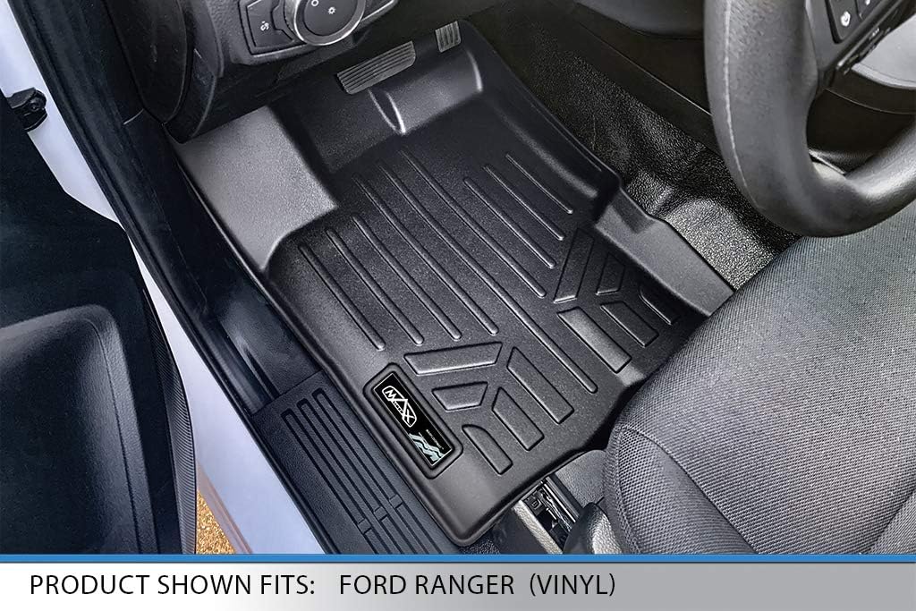MAXLINER Custom Fit Floor Mats 1st Row Liner Set Compatible with 2019-2023 Ford Ranger
