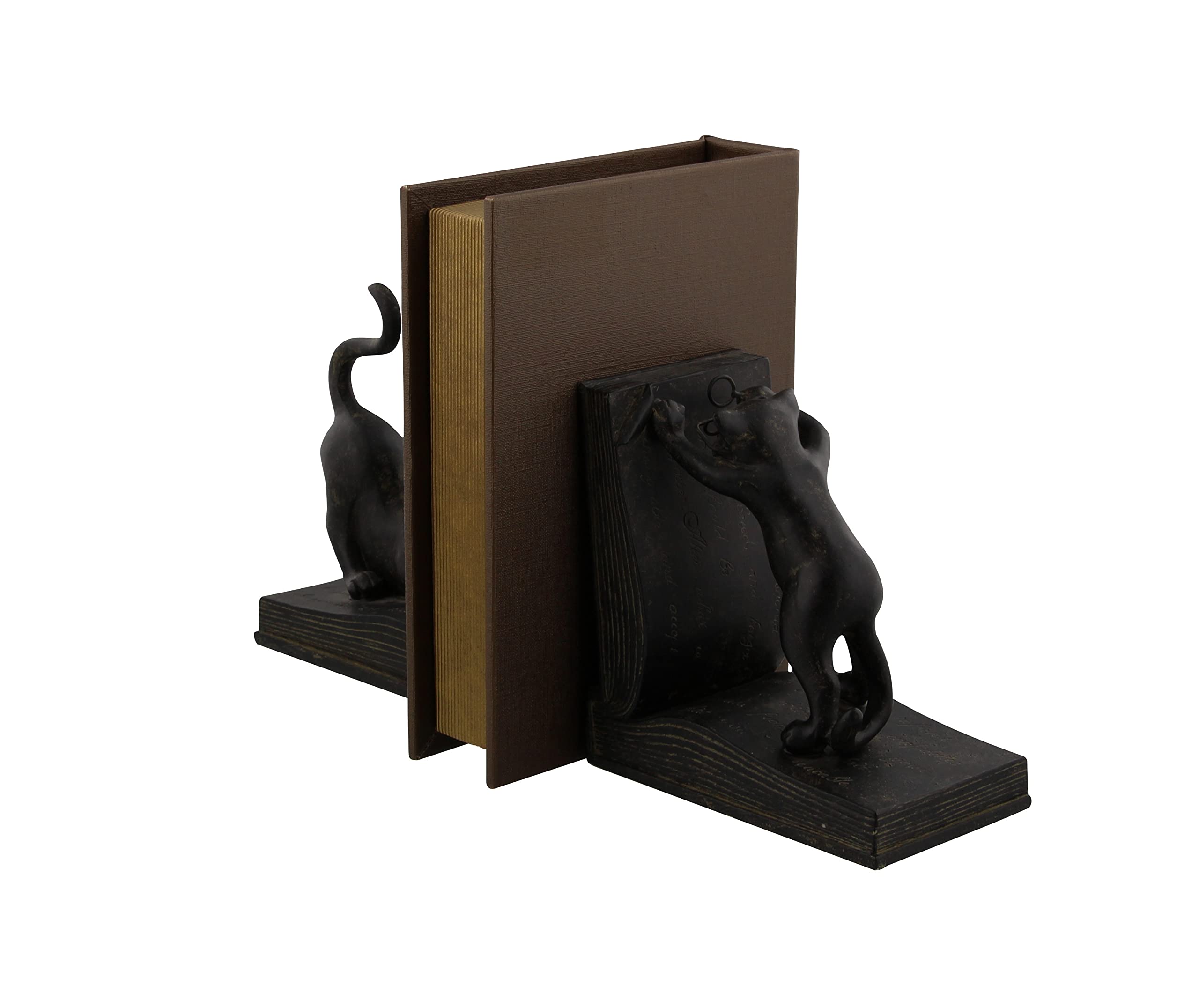 Deco 79 Gato de Polystone sujetalibros Par para Libros Lovers- (44690)
