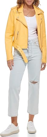 Levi's Women's Belted Faux Leather Moto Jacket Coat