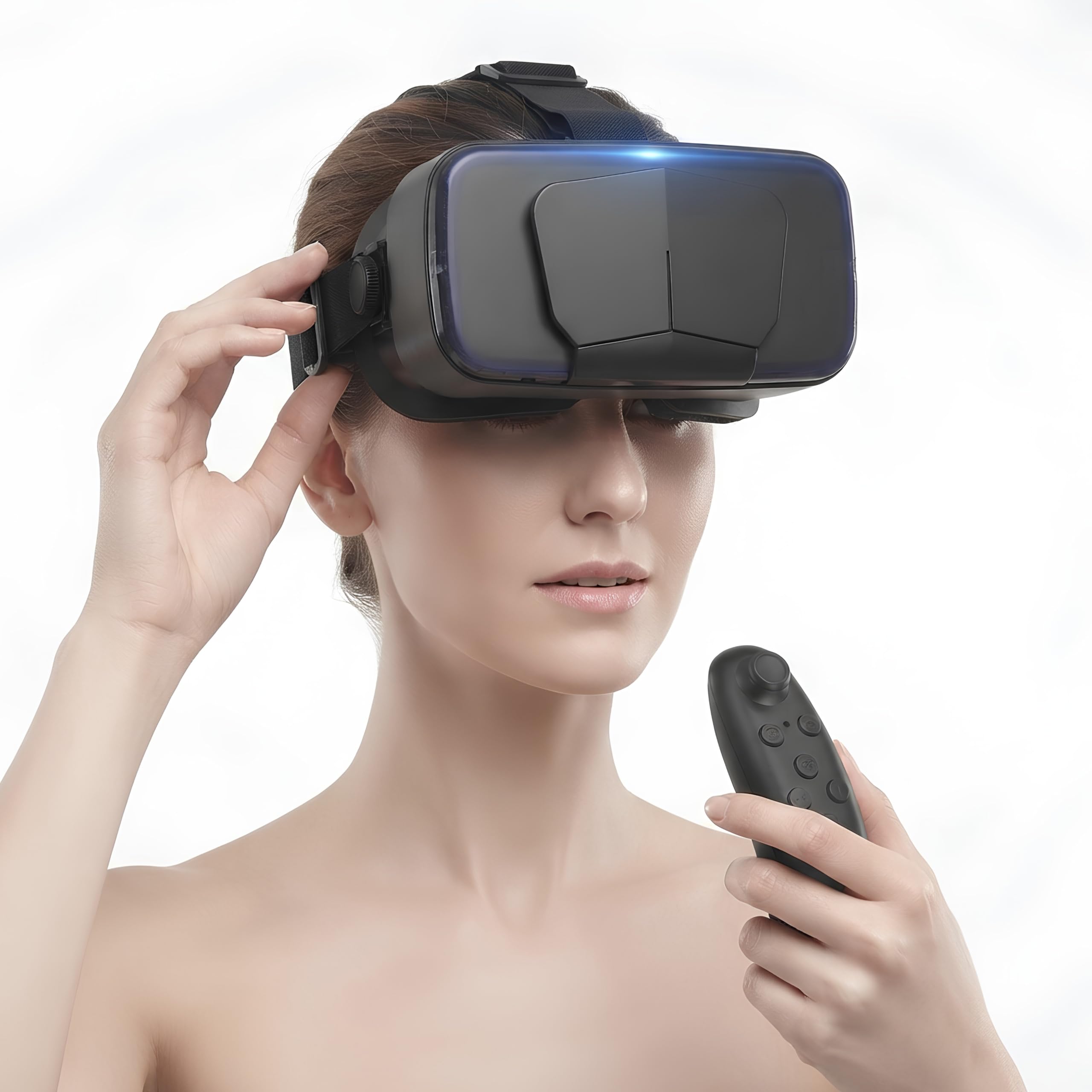 (𝐃𝐫𝐮𝐦𝐬𝐭𝐨𝐧𝐞 𝟏+𝟏 𝐘𝐞𝐚𝐫𝐬 𝐖𝐚𝐫𝐫𝐚𝐧𝐭𝐲) VR Headset for Mobile with Wireless Controller Virtual Reality Headset VR Glasses 3D VR Box Adjustable Focus Lens Eye Protection VR Gaming Games-picture-16