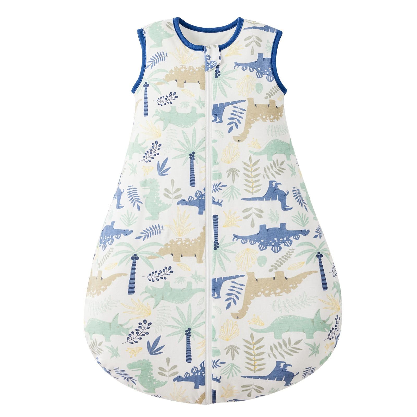 Duomiaomiao Sacco nanna Baby per l'intero anno 2.5Tog, 100% cotone Sacco per bebè invernale, neonato femmina, Sacco nanna caldo per bambini neonati(Dinosauro/85)