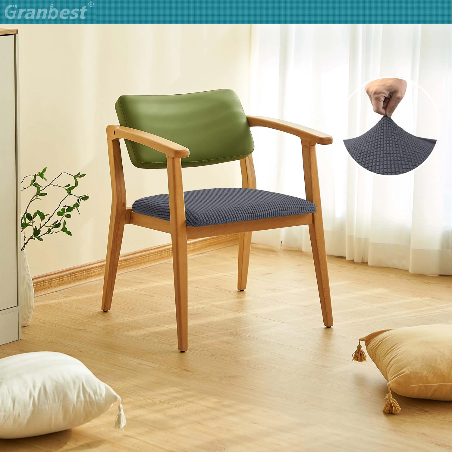 Granbest Jacquard Dining Chair Seat Covers Set of 6 - Image 2