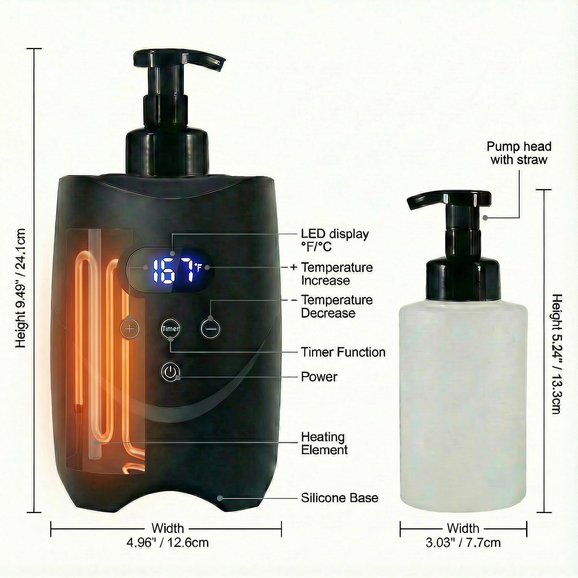 Máquina profesional de espuma caliente para afeitar, 2 botellas de espuma de 500 ml, calentador de espuma de afeitar de gran capacidad para afeitado facial de hombres, ideal para el hogar/salón