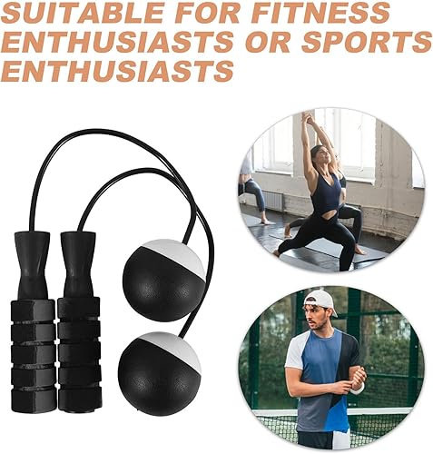 Miniatura 3 de Cordless Jumping Rope with Weighted Balls for Indoor Fitness Exercise Wear-resistant Skipping Rope for Women Men Quiet Ropeless Design for Home