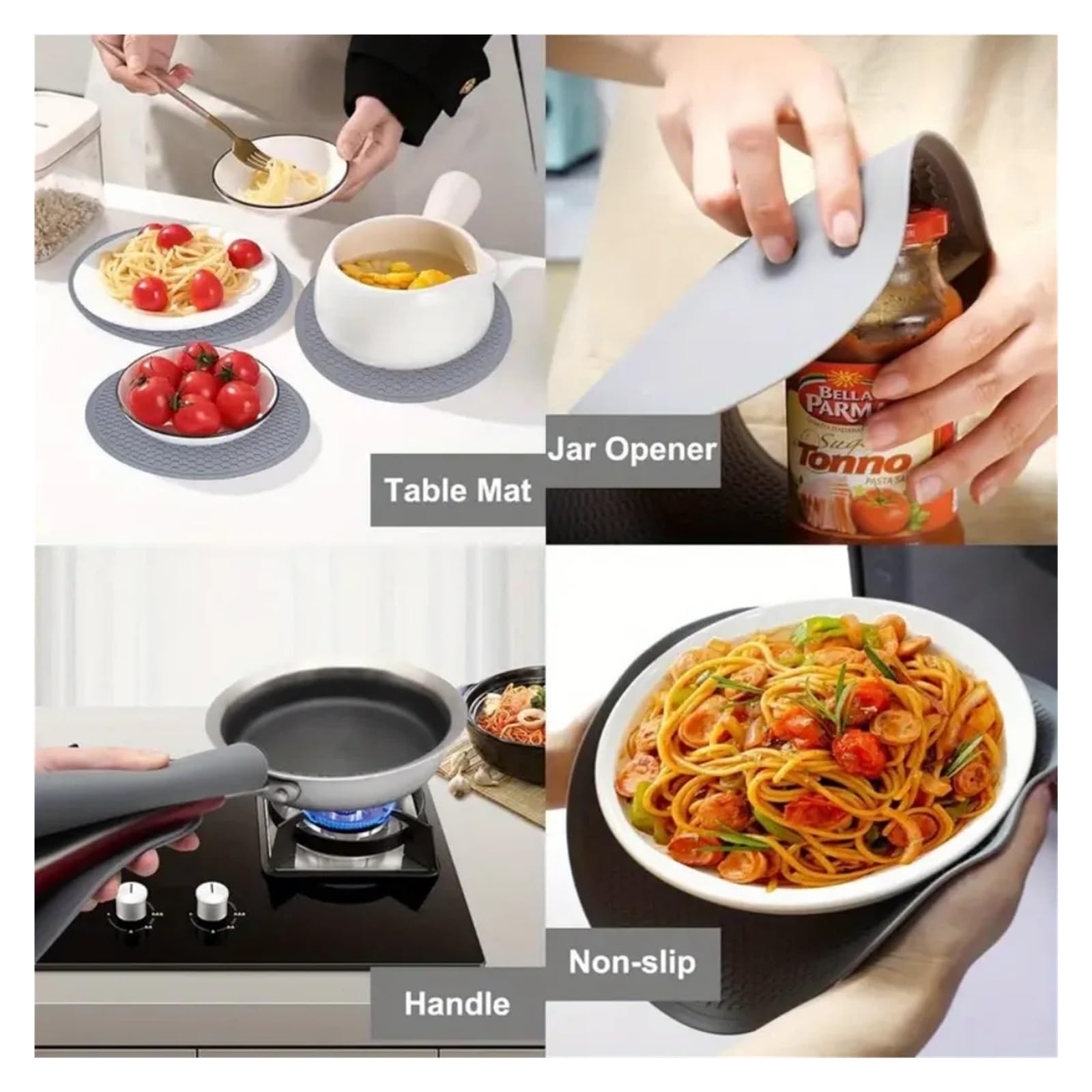 Tapis de micro-ondes multifonction en silicone, dessous de plat d'isolation thermique, tapis de cuisine antidérapant