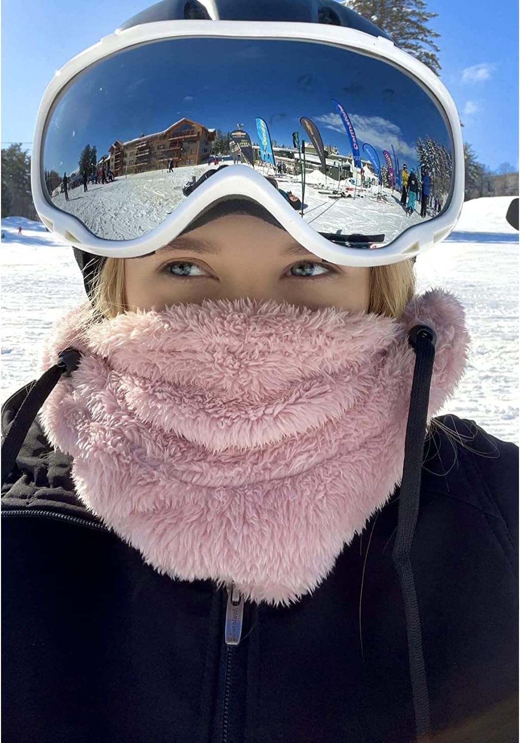 Shy Velvet Balaclava Wind-Resistant Winter Face Mask,Fleece Ski Mask for Men and Women,Warm Face Cover Hat Cap Scarf - Image 5