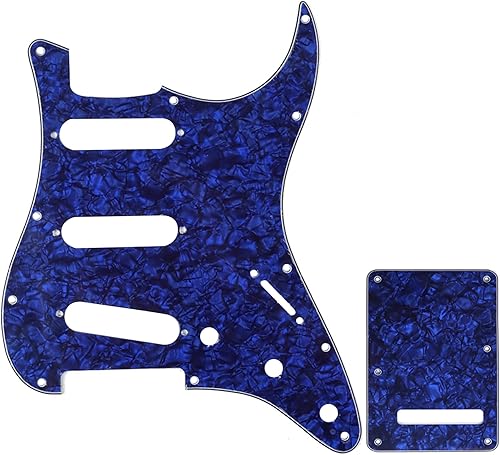 Miniatura 33 de Juego de carcasa para guitarra eléctrica Musiclily SSS 11 agujeros Stratocaster para Fender, hecho en México/EE. UU., Blanco Perlado Perla blanca