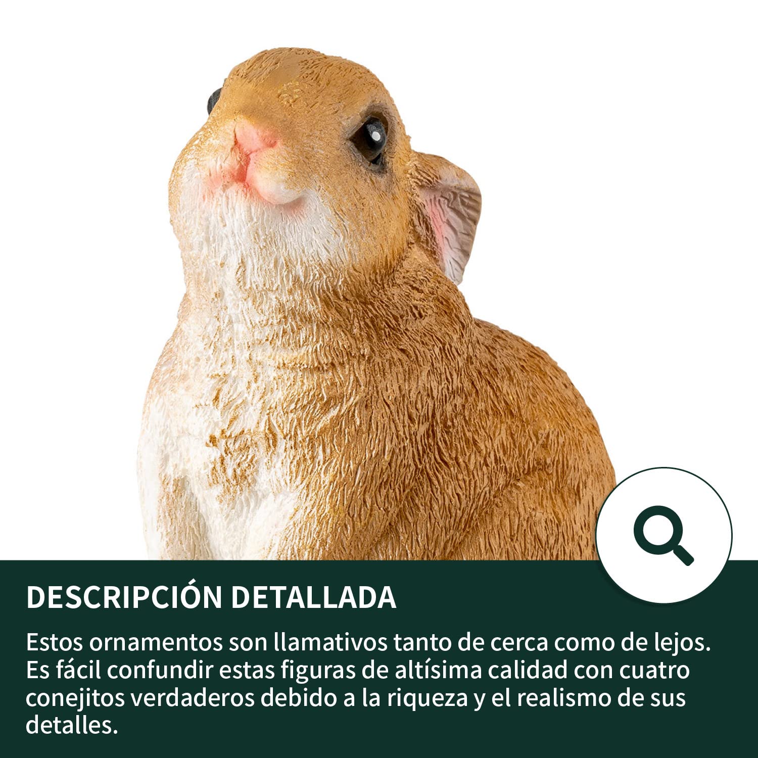 VERDOBA Cuatro Conejos – decoración para el hogar – Adornos para Interiores y Exteriores – Figuras Decorativas de poliresina para el jardín.