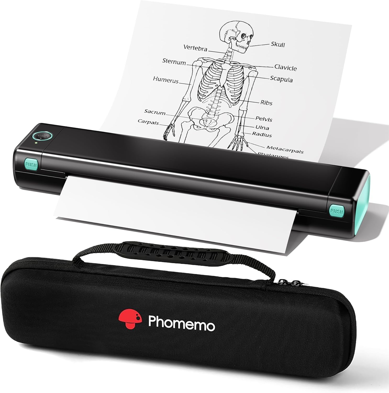 Phomemo M08F Impresora Inalámbrica Portátil Bluetooth Impresora Móvil Sin Tinta, Compatible con Formato A4, Impresora Térmica Compatible con Smartphone y Portátil,con 1 Custodia