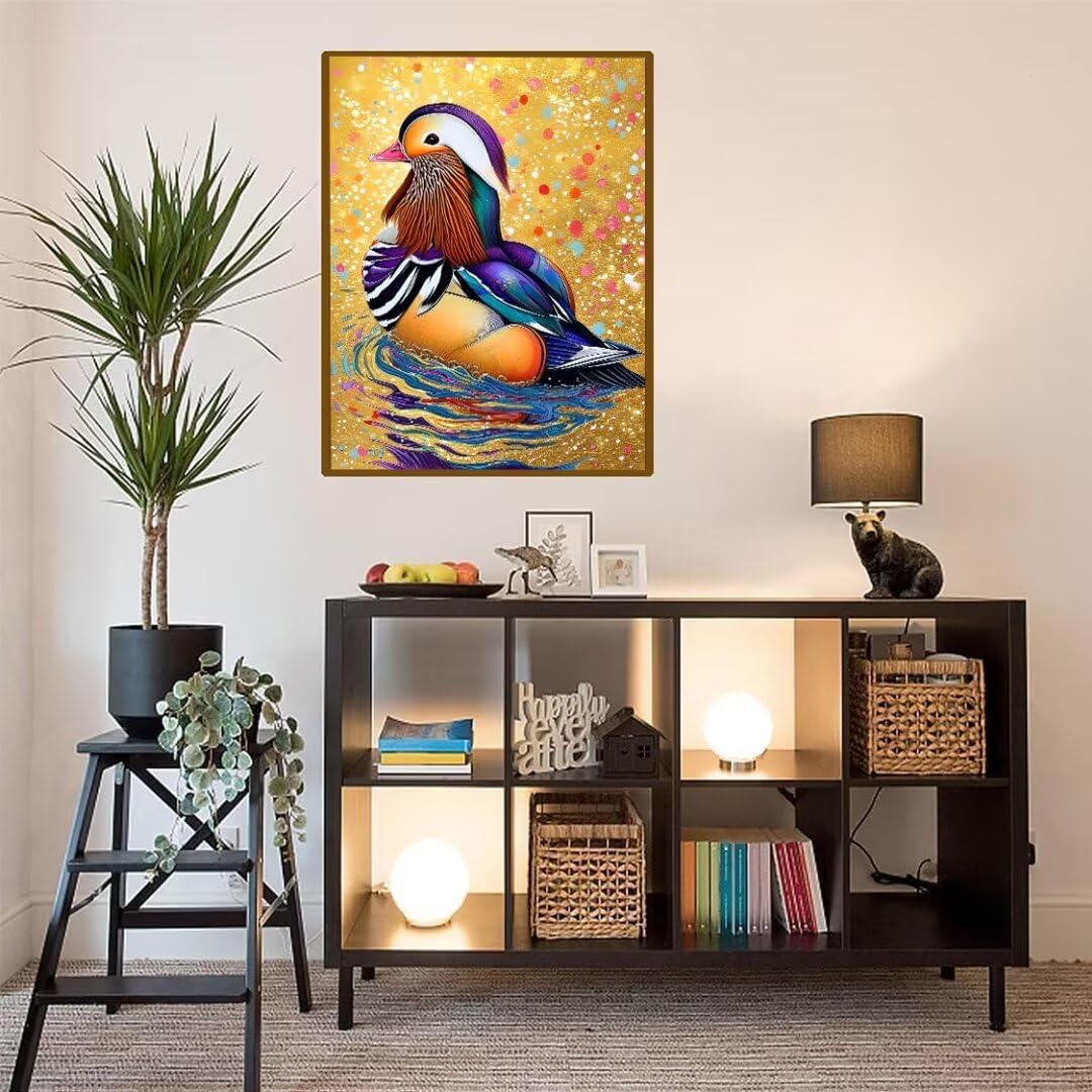 Diamond Painting Color del pato Pintura Diamante Adultos, Diamond Painting Niños, Cuadros de Diamantes Kit Manualidades Adultos, para Navidad Decoración de La Pared Del Hogar Regalos 70x100cm t-5069