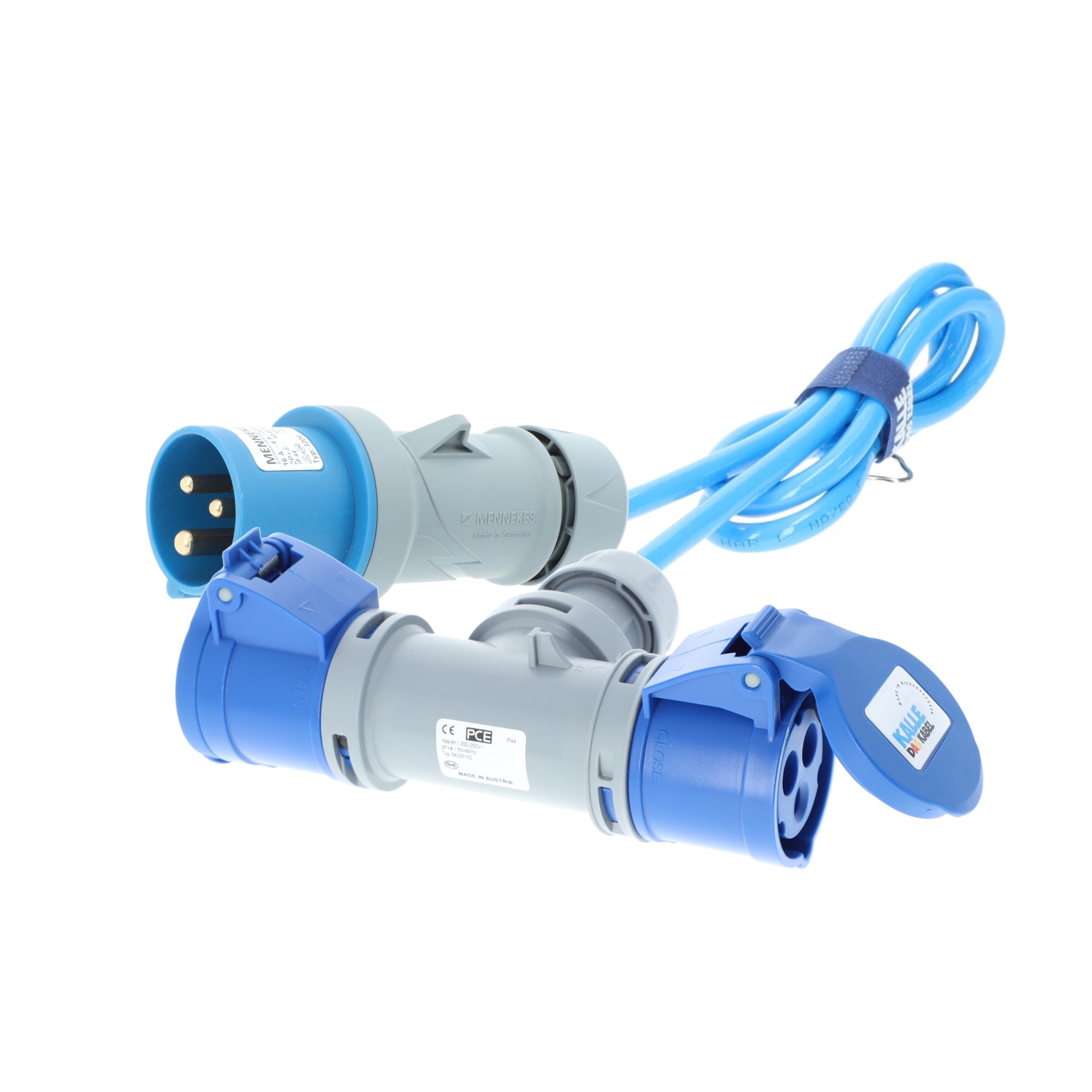 CEE Verlängerung KALLE Blue EXTREME 2,5mm² mit 2-fach-Kupplung 1,5 Meter