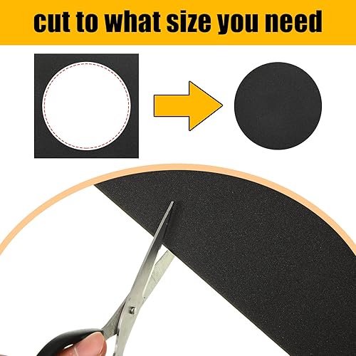 Miniatura 7 de Frienda Hojas de espuma negra autoadhesivas, almohadillas de espuma negra, aislantes, de goma, antivibraciones, antideslizante, para muebles de