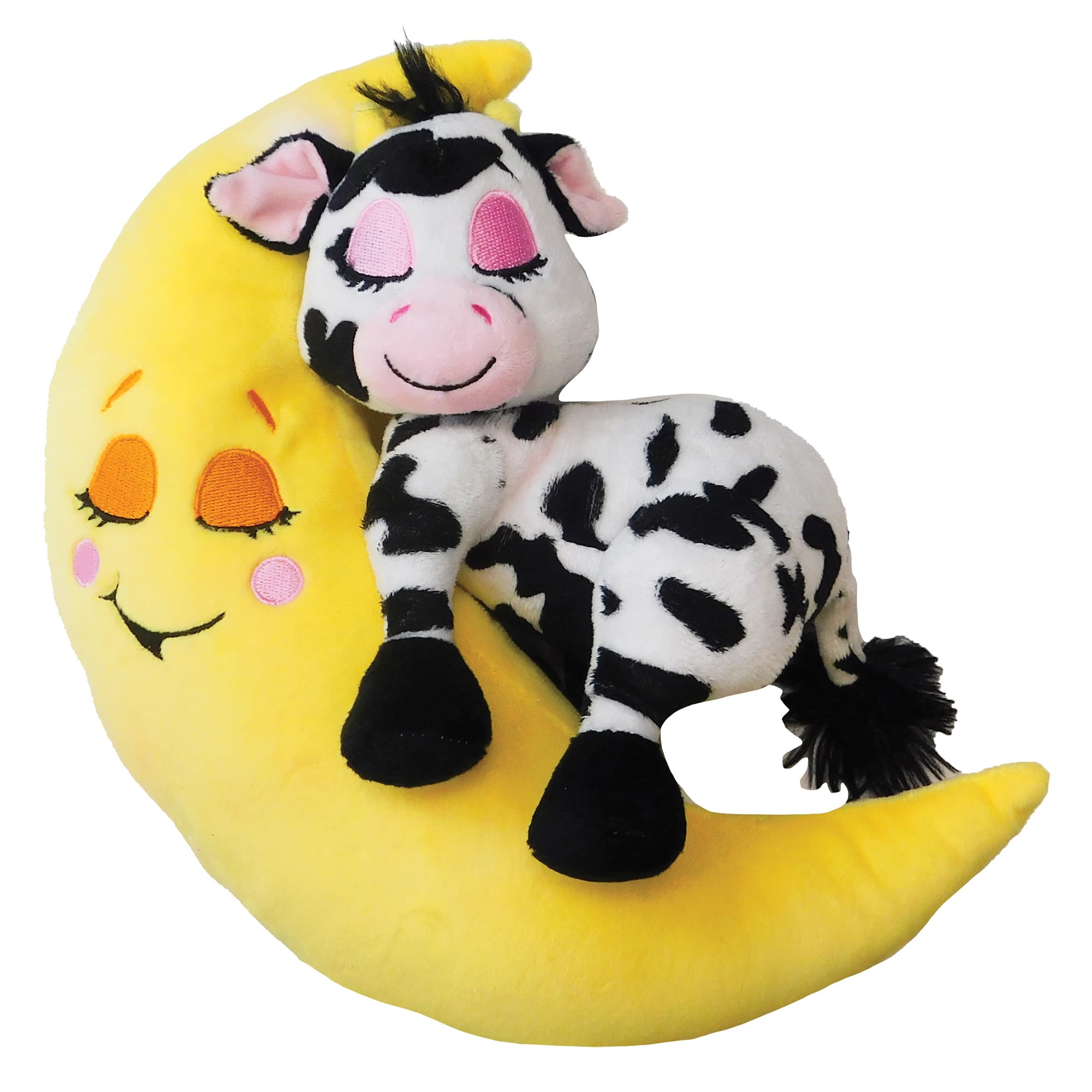 Moon Pet - Cow - Lights & Sounds Plush, Sleeping Animal, Plays 3 Lullabies, Color Changing, Day & Night Soothing Toy, Kids